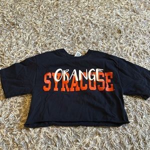 Navy Syracuse crop top